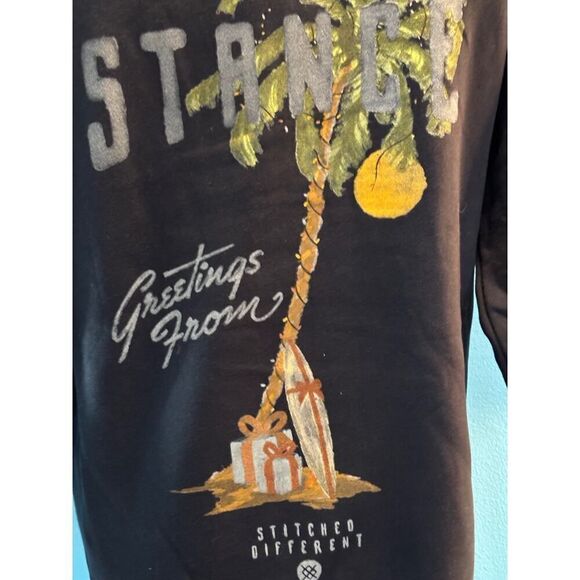 NWOT STANCE Hoodie The Pullover Heavy Weight Standard Fit Greetings From Palm S - Picture 7 of 9